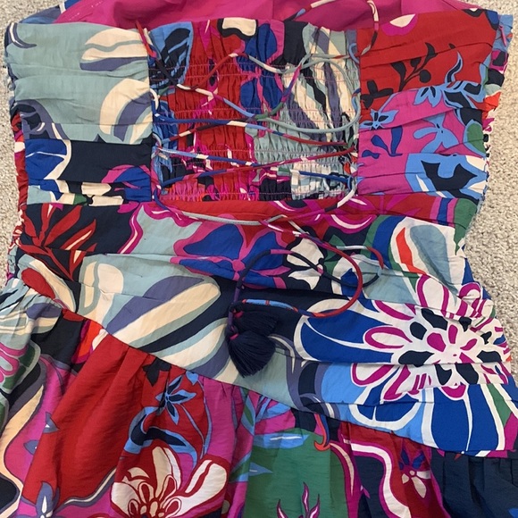 ANTHROPOLOGIE NWT Floral Lace-Up Mini Dress Size 8. - Picture 15 of 15